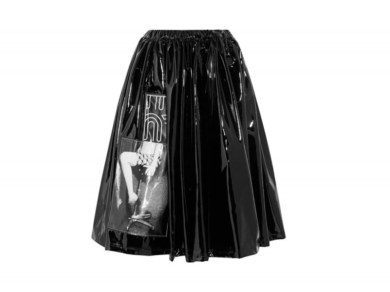 MIU MIU Appliqued vinyl skirt_NET