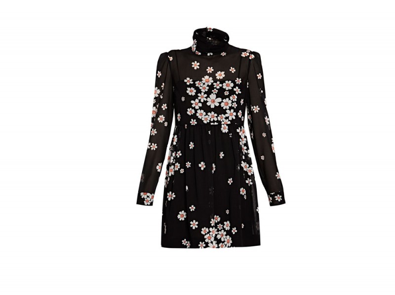 REDValentino-Black-Daisy-Printed-Mini-Dress