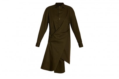 Yohji-Yamamoto-Khaki-Asymmetric-Dress