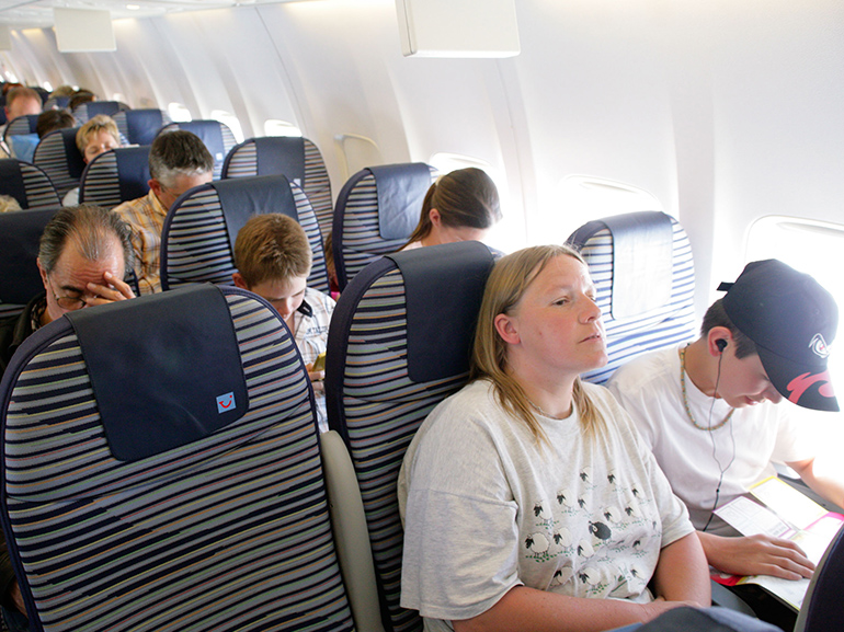 passeggero annoiato aereo