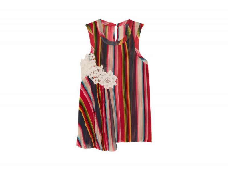 top con applique floreale sacai