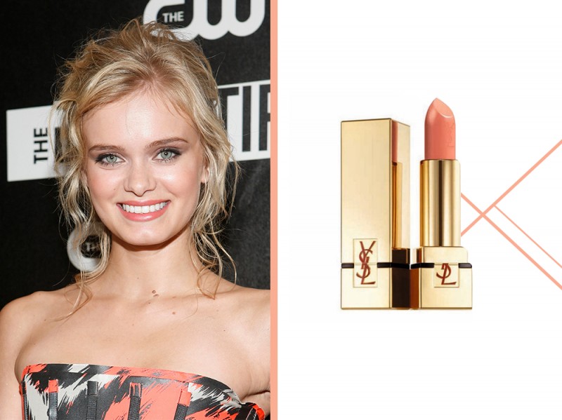 rossetto-corallo-a-chi-sta-bene-Sara-Paxton-ysl-rouge-pur-couture-satin-radiance-lipstick-coral-poetique