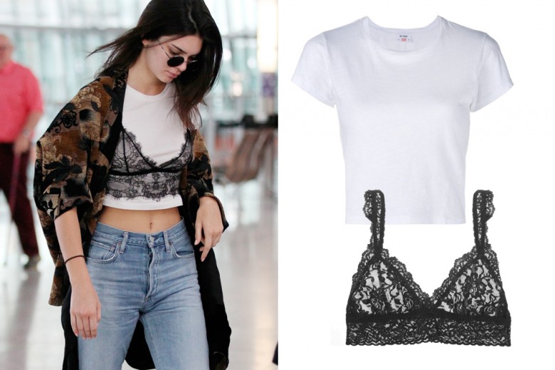 Trend alert: bra in pizzo e t-shirt come Kendall Jenner