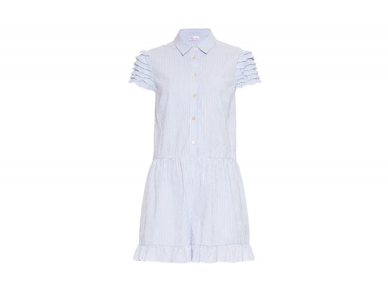 red-valentino-tuta-corta-cotone-rouches