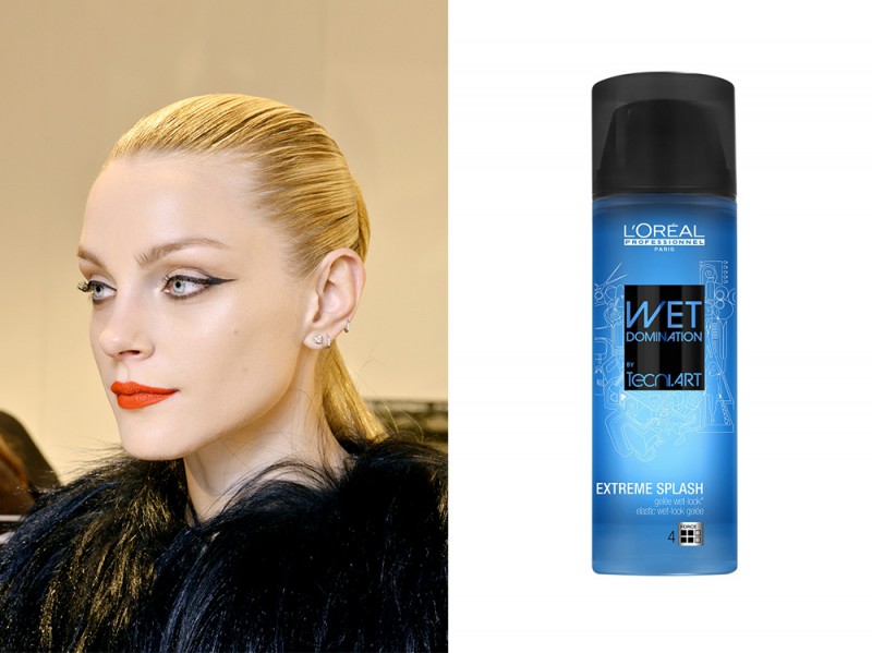 capelli-biondi-acconciature-Sleek-hair-loreal-professionnel-wet-domination-extreme-splash