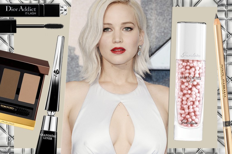 Copia il trucco di Jennifer Lawrence con rossetto rosso