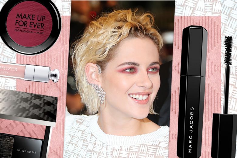 Copia il trucco di Kristen Stewart con smokey eyes bordeaux