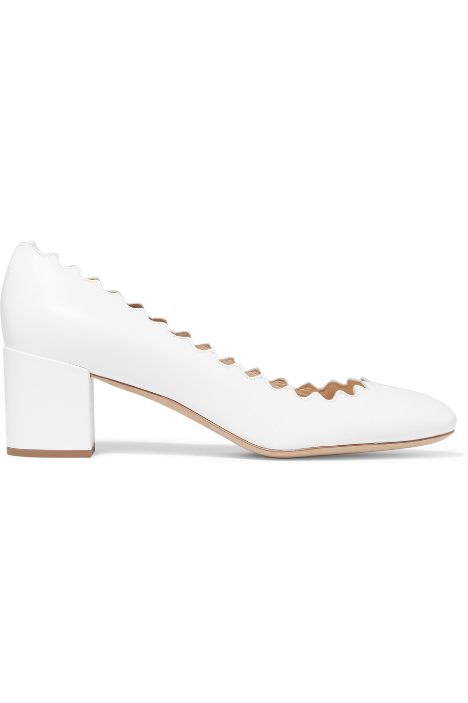 chloe scarpe bianche tacco midi