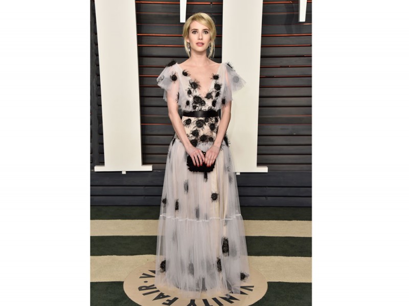 emma roberts abito Yanina Couture oscar 2016