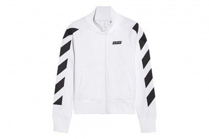 off white felpa bianca zip