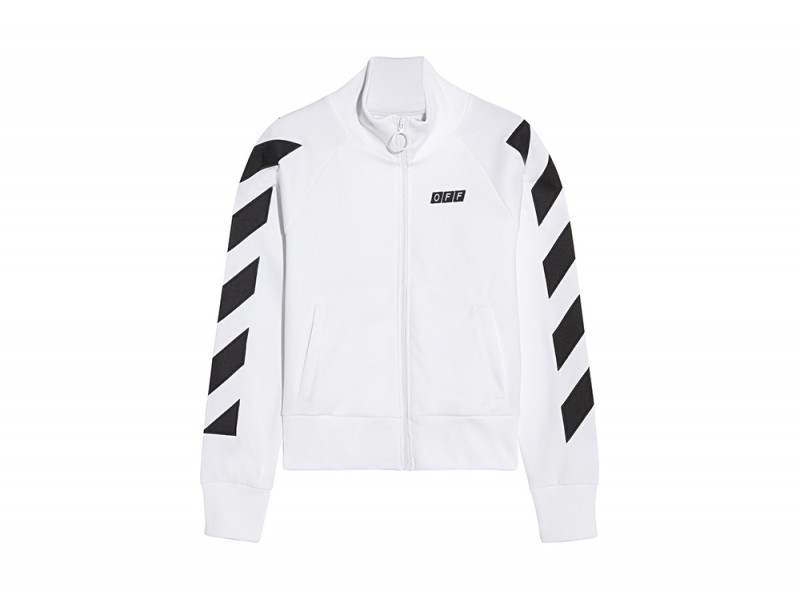 off white felpa bianca zip