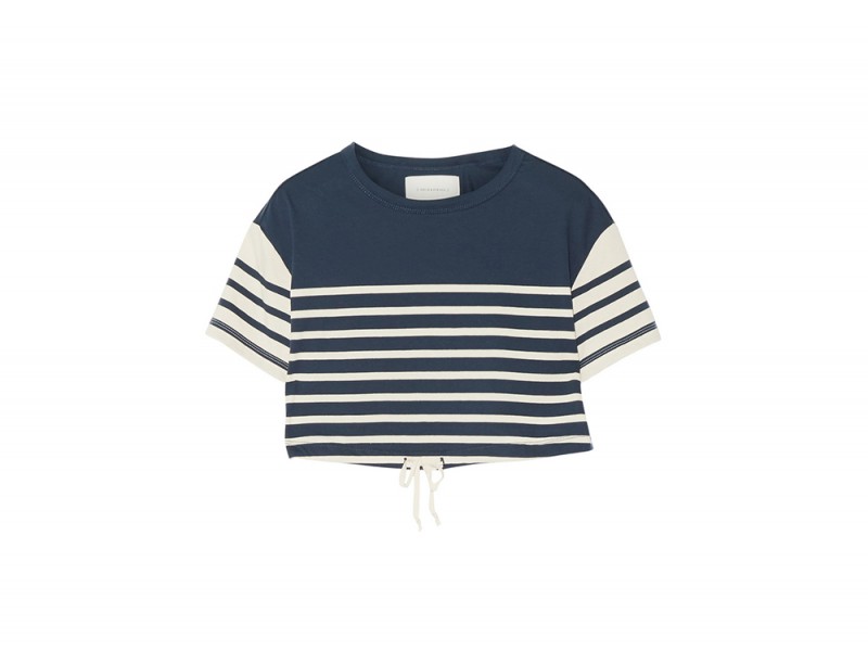 solid and striped cotton top