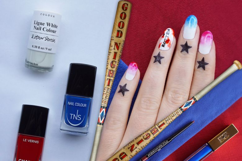 La nail art di Harley Quinn creata da Non solo Kawaii