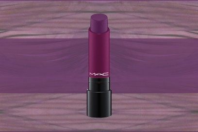 trucco viola rossetto mac liptensity hellbore