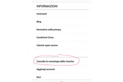 cronologia ricerche instagram