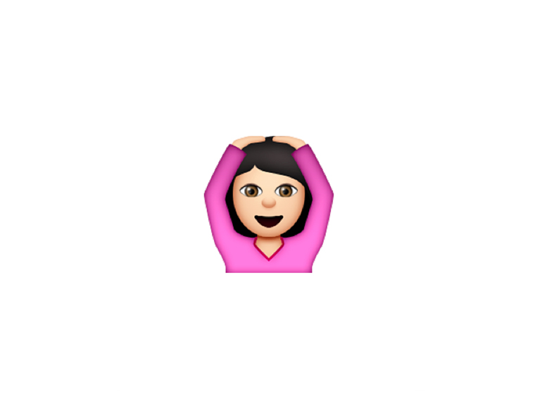 emoji ragazza braccia in alto