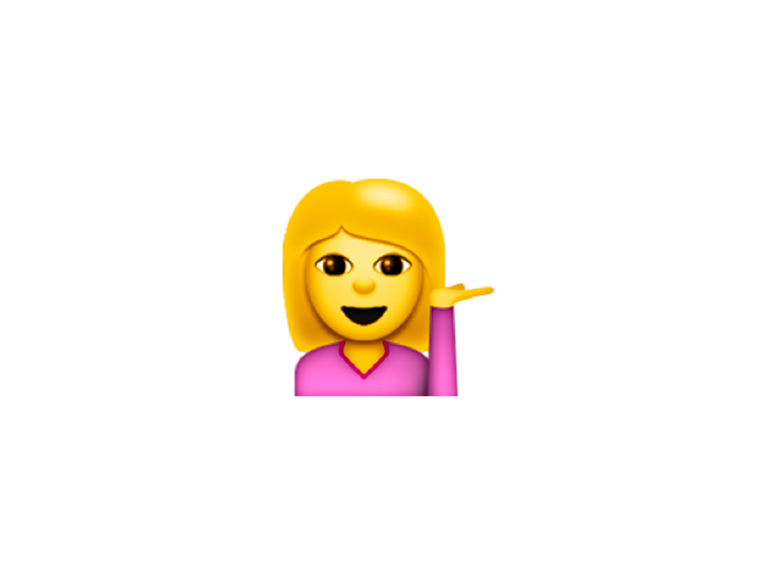 emoji ragazza saluto