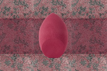 trucco rosso bordeaux beauty blender