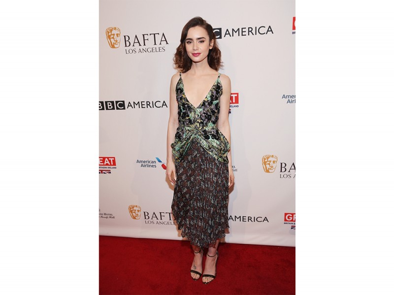 Lily Collins_bafta tea party