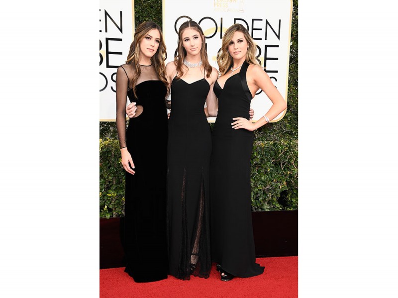 Sistine-Stallon,-Scarlet-Stallone-and-Sophia-Stallone-golden-globes-2017