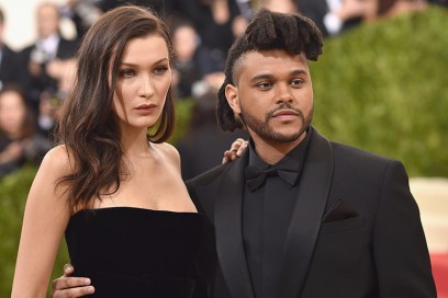 the weeknd bella hadid red carpet