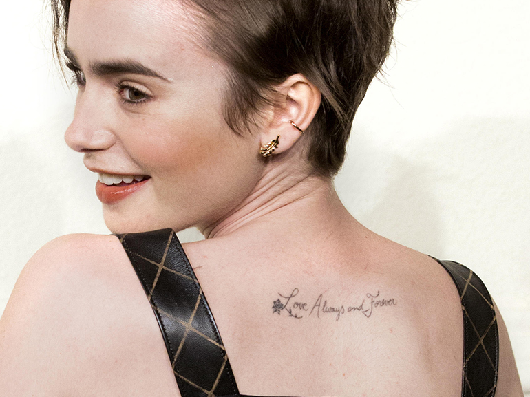 lily collins tatuaggio