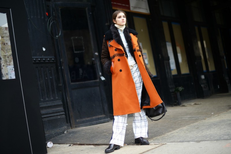 new york street style 17 cappotto arancione
