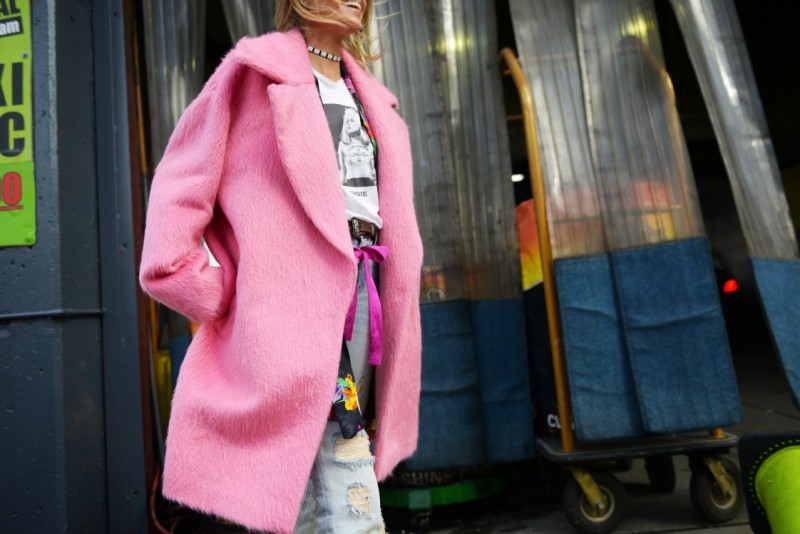 new york street style 17 cappotto rosa