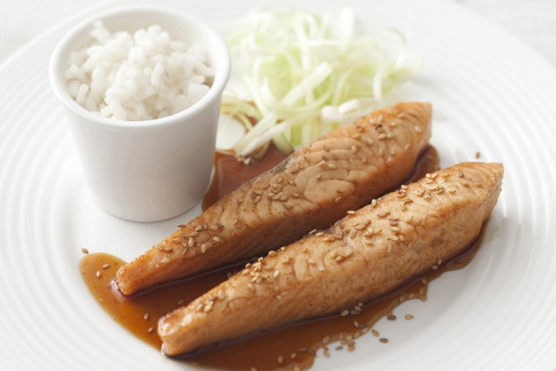 Salmone teriyaki in padella