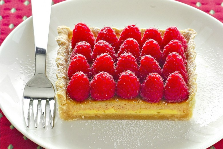 Torta ai lamponi con farina di farro