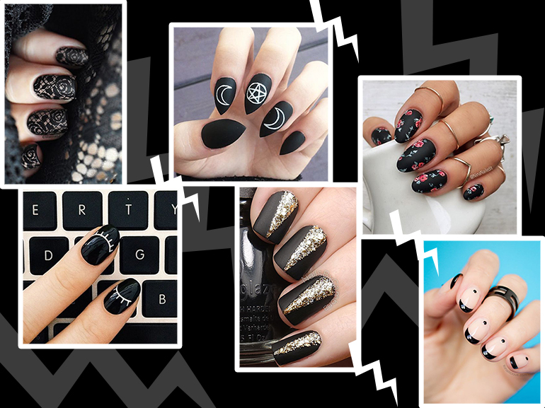 Nail art black, unghie nere per una dark manicure