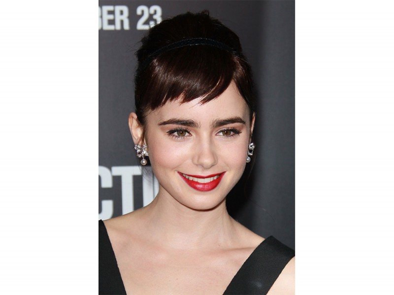 frangia corta lily collins