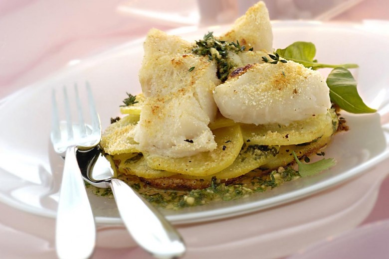 Merluzzo gratinato in bianco