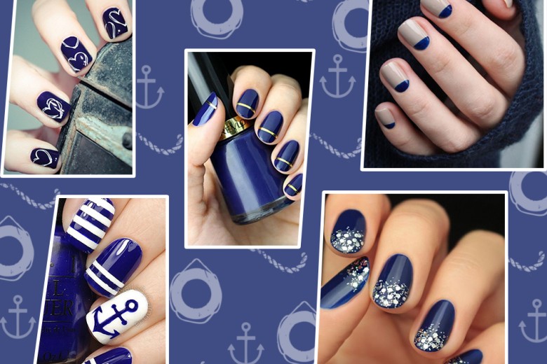 Nail art blu: le unghie navy per la primavera