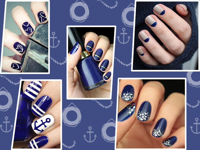 Nail art blu: le unghie navy per la primavera