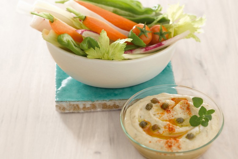 Hummus di ceci leggero ai capperi