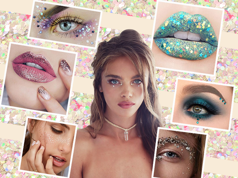 trucco glitter make up festival look collage_mobile