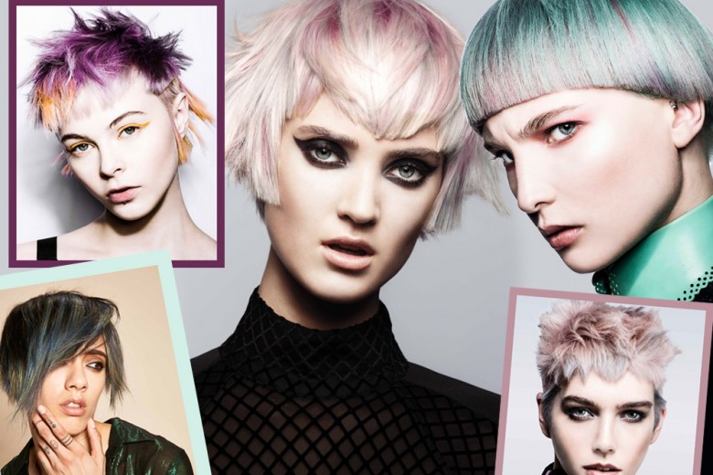 Capelli sfumati corti: schiariture intense, multicolor e tono su tono