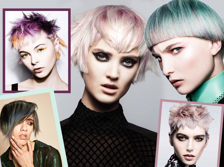 Capelli sfumati corti: schiariture intense, multicolor e tono su tono