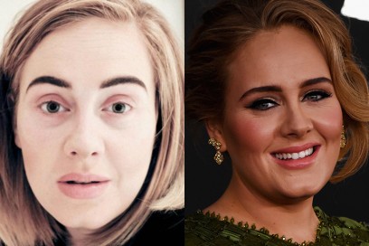 adele con senza trucco