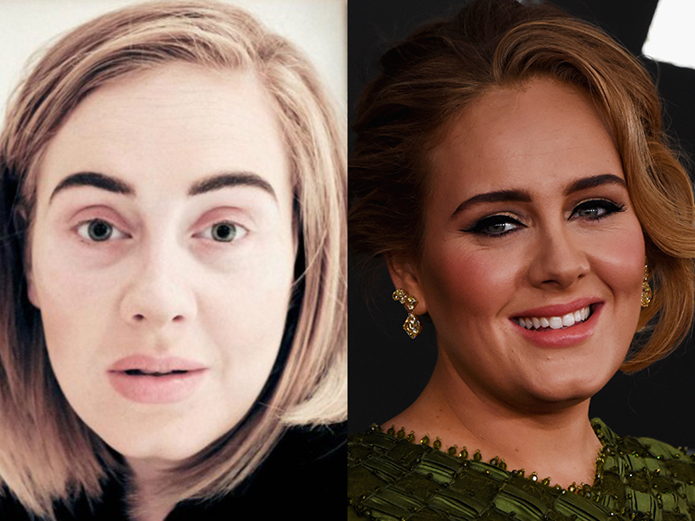 adele con senza trucco