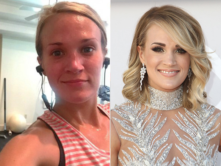 carrie underwood con senza trucco