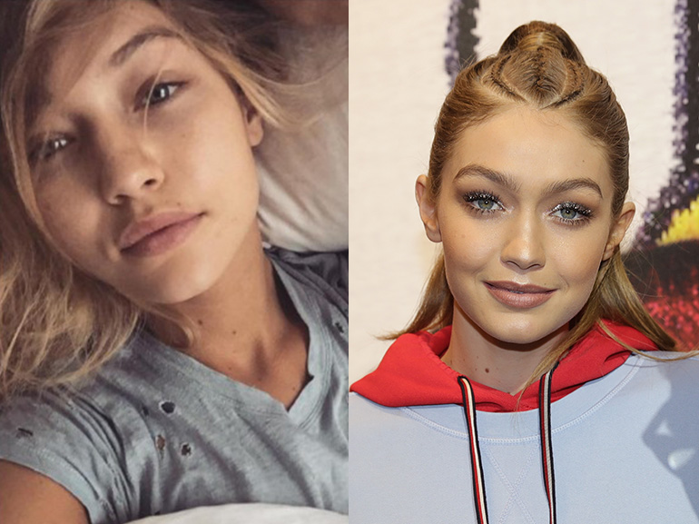 gigi hadid con senza trucco