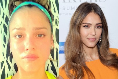 jessica alba con senza trucco