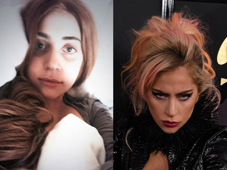 lady gaga con senza trucco