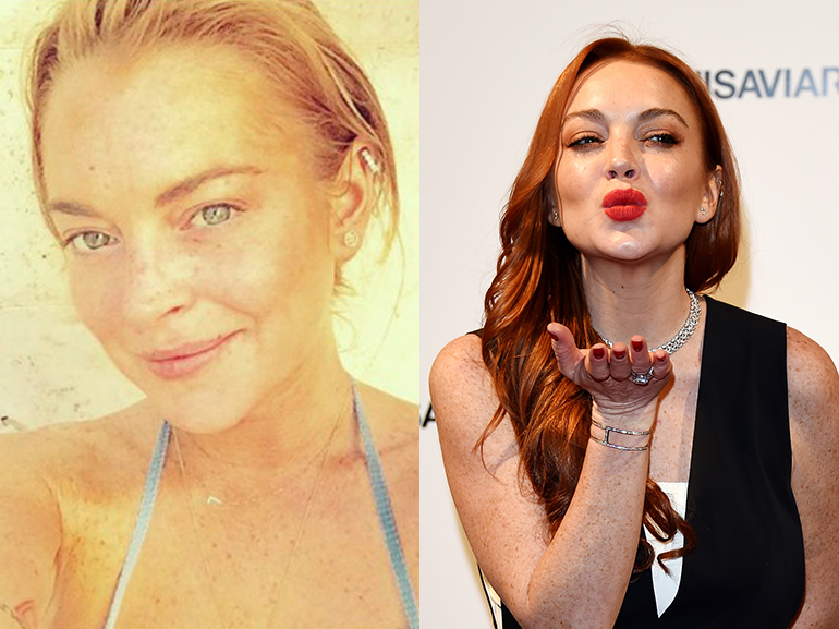lindsay lohan con senza trucco