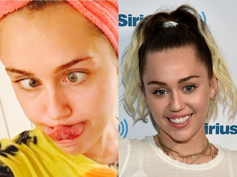 miley cyrus con senza trucco