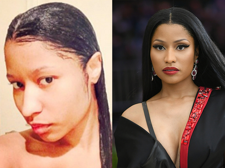 nicki minaj con e senza trucco