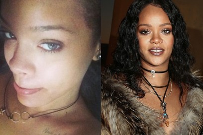 rihanna con senza trucco