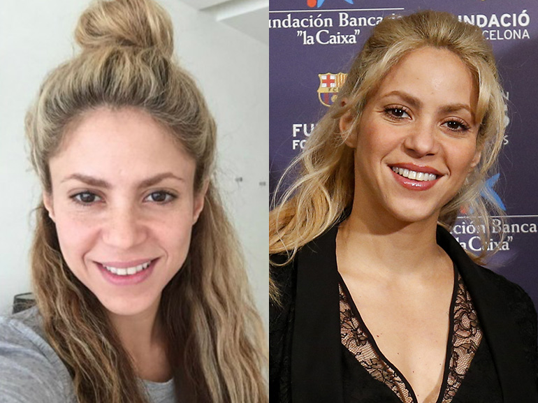 shakira con senza trucco